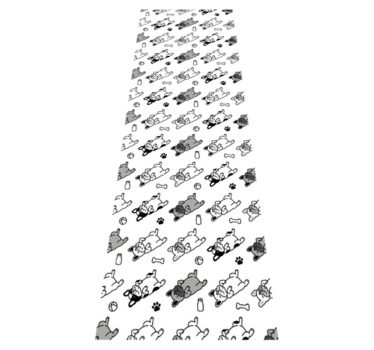 Bedroom vinyl rug with black and gray dog pattern - TenStickers