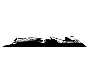 Bedroom vinyl rug featuring jerusalem skyline - TenStickers