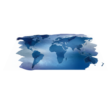 Bedroom vinyl rug watercolor blue world map - TenStickers