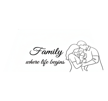 Bedroom vinyl rug family where life begins - TenStickers