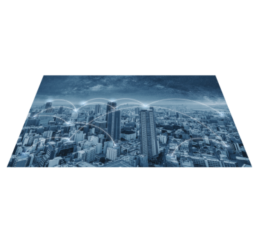 Bedroom vinyl rug skyscraper landscape sticker - TenStickers