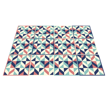 Multicolour rhomboid geometric vinyl carpet - TenStickers