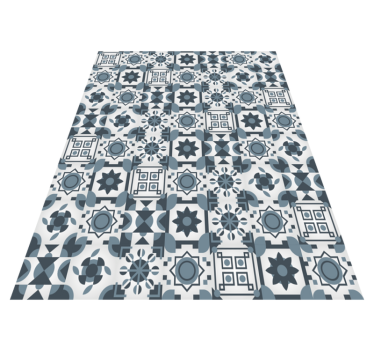 grey colors tiles vinyl rug - TenStickers