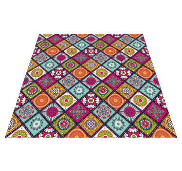 colorful floral tiles vinyl carpet - TenStickers