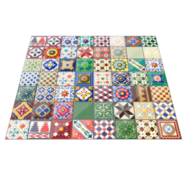 squared colorful vinyl carpet - TenStickers
