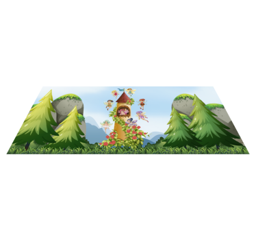 Enchanted forest children's playroom vinyl rug - TenStickers