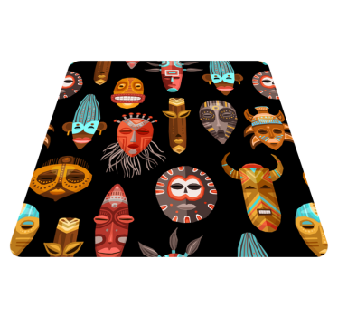 Tribal masks ethnic vinyl carpet - TenStickers