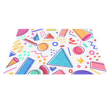 Retro memphis style geometric vinyl carpet - TenStickers