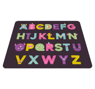 monstrous alphabet vinyl rug - TenStickers