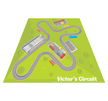 personalizable race track vinyl rug - TenStickers