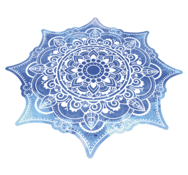 Blue watercolor mandala vinyl carpet - TenStickers