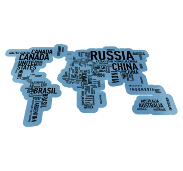 Countries names  world map vinyl carpet - TenStickers