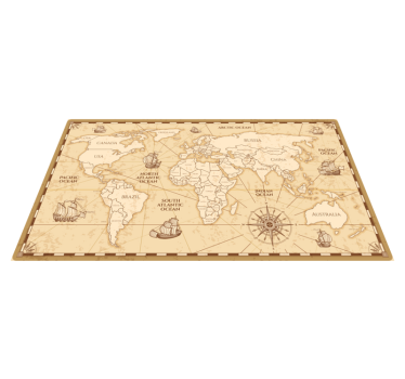 Vintage world map vinyl rug - TenStickers