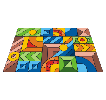 colored abstract mosaic vinyl carpet - TenStickers