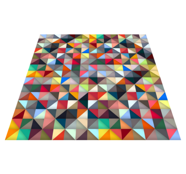 Colorful triangular vinyl mosaic rug - TenStickers