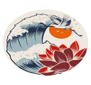 Great wave of Kangawa modern vinyl carpet - TenStickers