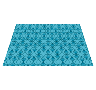 Blue cube geometric vinyl carpet - TenStickers