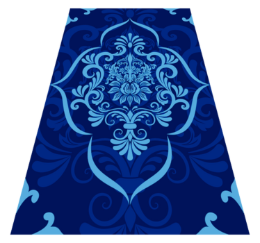Rectangular blue mandala vintage vinyl carpet - TenStickers