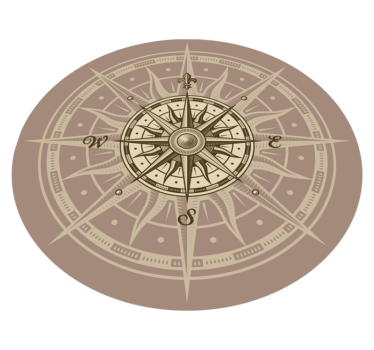 round vintage compass vinyl carpet - TenStickers
