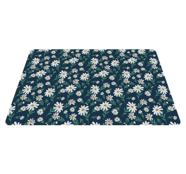 70's daisy flower living room rug - TenStickers