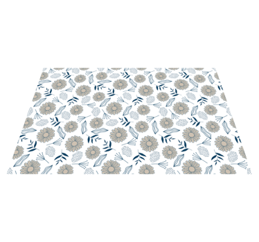 beige daisy bedroom vinyl rug - TenStickers