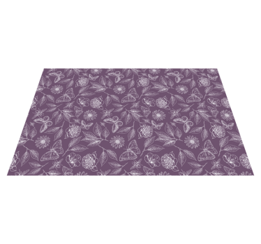 Vintage botanical pattern living room rug - TenStickers