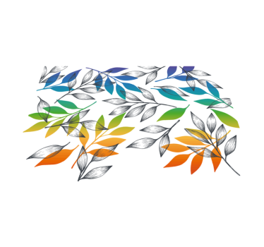 Rainbow leaves modern vinyl carpet - TenStickers