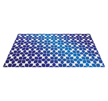 blue flowers mosaic vinyl carpet - TenStickers