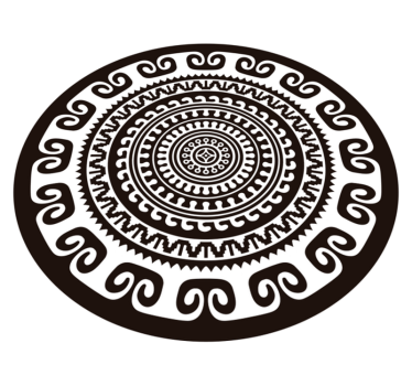 Black and white mandala circular vinyl rug - TenStickers