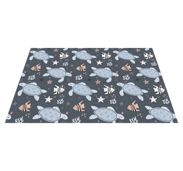 Turtles and fish under sea animal vinyl carpet - TenStickers