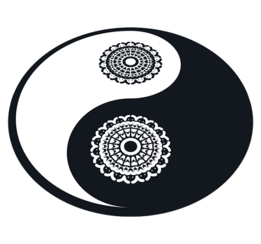 Ying Yang Paisley living room rug - TenStickers