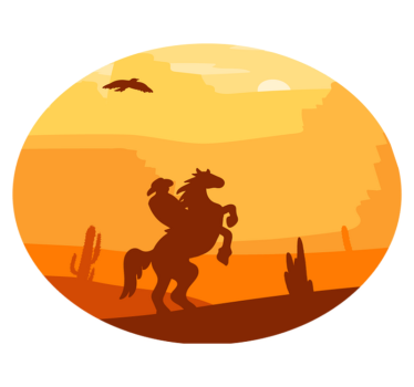 Cowboy landscape kids room vinyl rug - TenStickers