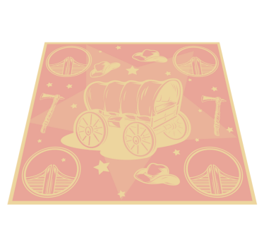 Cowboy Wagon kids room vinyl rug - TenStickers