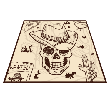 Western icons bedroom vinyl rug - TenStickers