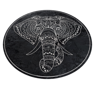 elephant shaped marble texture mandala mat - TenStickers