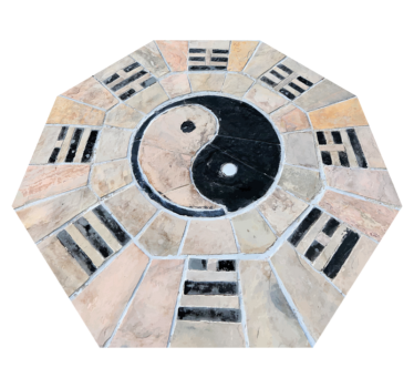 marble ying and yang texture rug - TenStickers