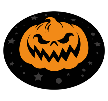 Orange pumpkins on black background living room rug - TenStickers