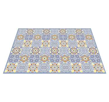 Colorful Mediterranean tile vinyl rug - TenStickers