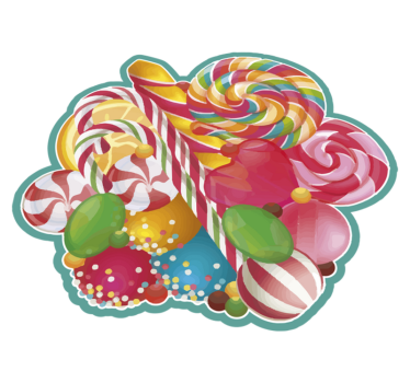 Wrapped candy Christmas rug - TenStickers