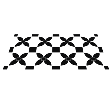 Black printed street tile effect kitchen vinyl rug - TenStickers