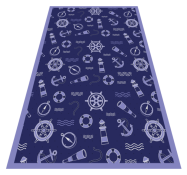 Nautical Motif living room vinyl rug - TenStickers