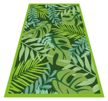 Jungle leaves flower rug - TenStickers