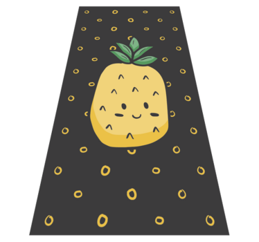 Vinyl rug pineapple with leaves flower rug - TenStickers