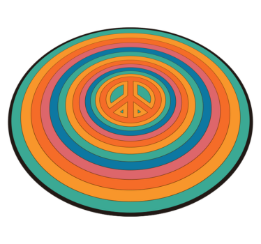 peace symbol circular mat - TenStickers