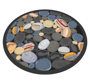 round stones stone flooring - TenStickers