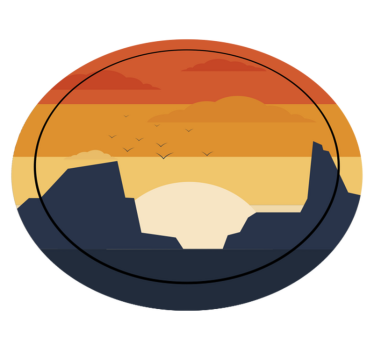 western sunset circular mat - TenStickers