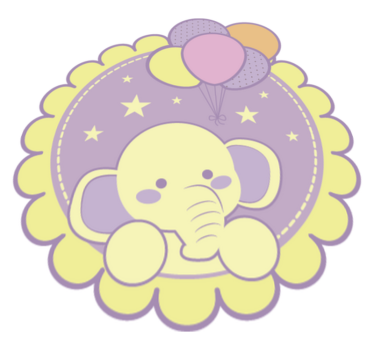 Elephant with balloons baby mat - TenStickers