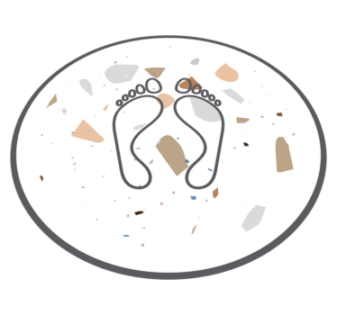 terrazzo footprints bathroom vinyl flooring - TenStickers