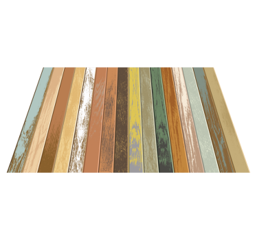 colourful wooden slabs wood effect vinyl flooring - TenStickers