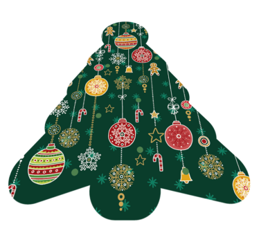 Hanging Christmas ornaments Christmas rug - TenStickers